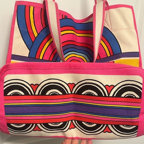 The Brighton Rainbow Canvas Tote Bag “Love to Be Bold” with Mermaid Pocket NWOT - Picture 6 of 12